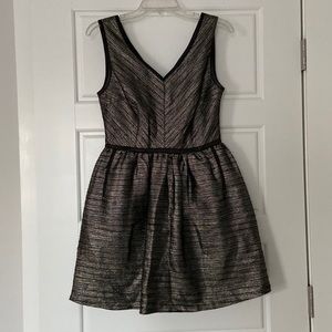 V neck black and gold cocktail dress! Only worn once.